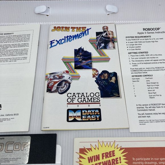 RoboCop PC Computer Game Apple iie, iic, iiGS Complete DATA EAST Vintage 1988 - Picture 8 of 11